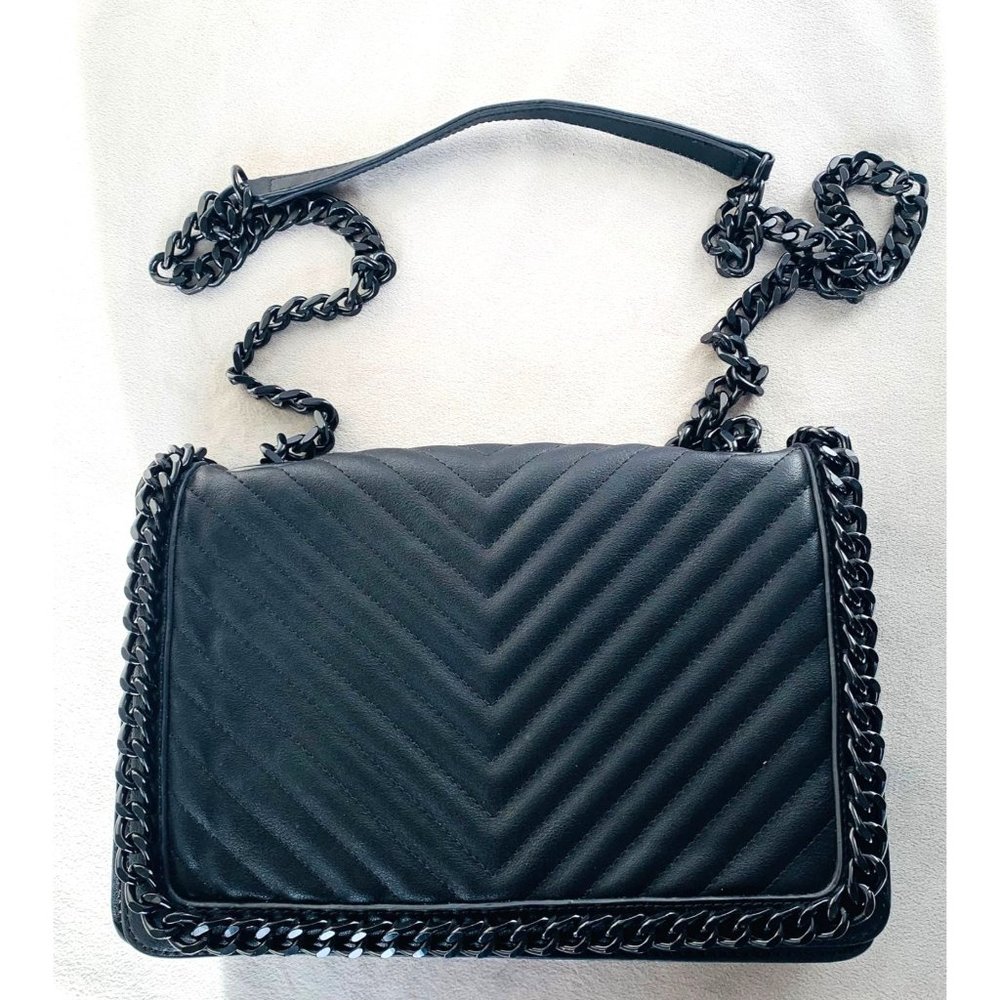 Aldo Black Quilted Crossbody Bag with Chain Strap